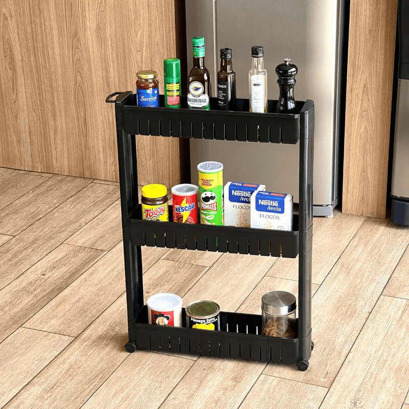 Armário Multiuso Com Rodinhas Organizador de Cozinha