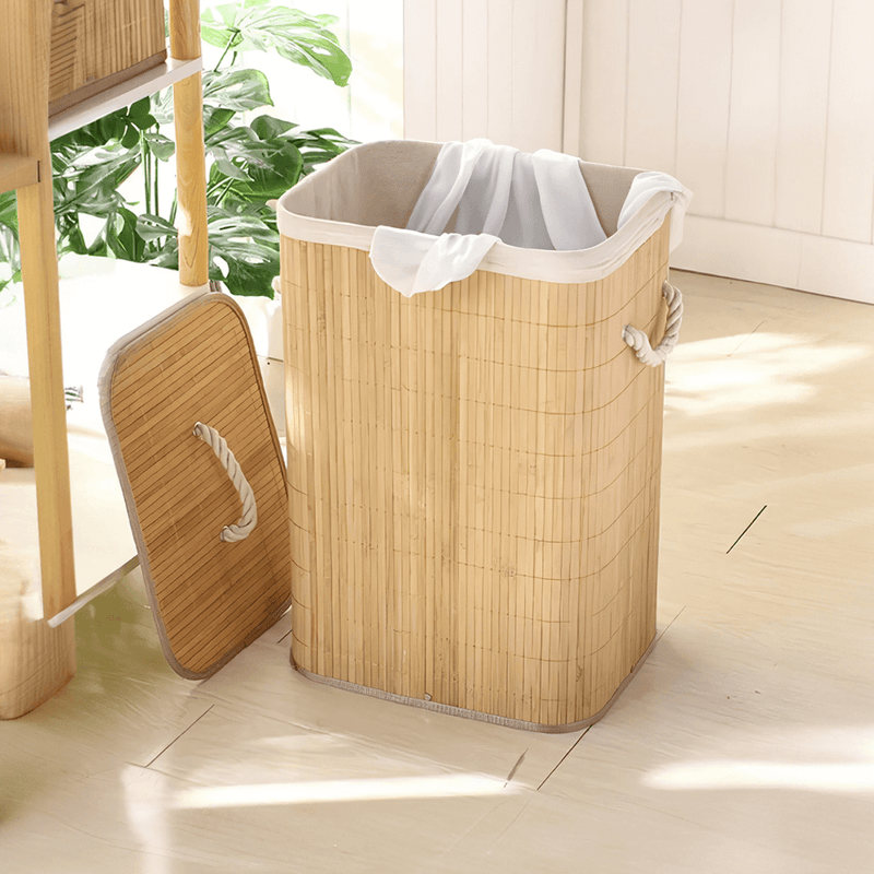 Cesto De Roupa Suja Bambu 72 Litros