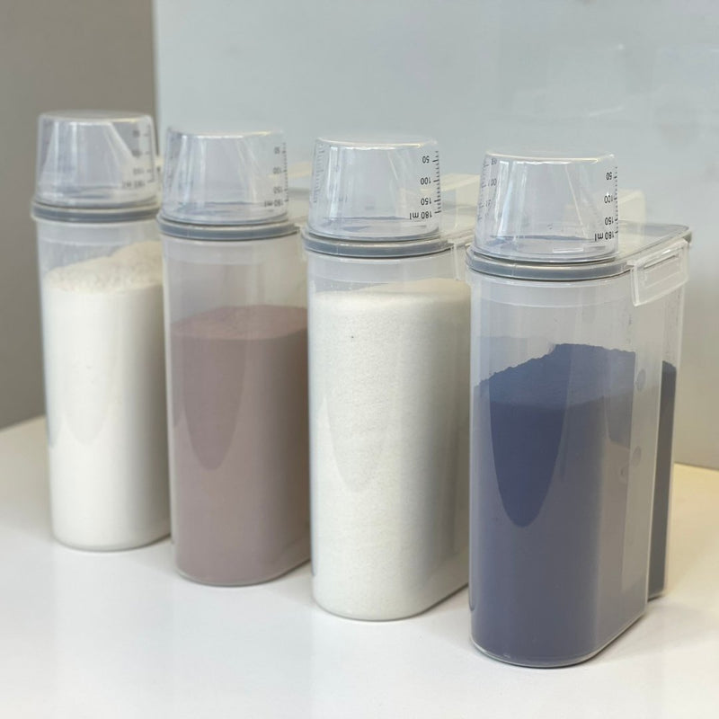 Kit 4 Pote Hermético com Copo Medidor Bico Dosador 2,5 Litros