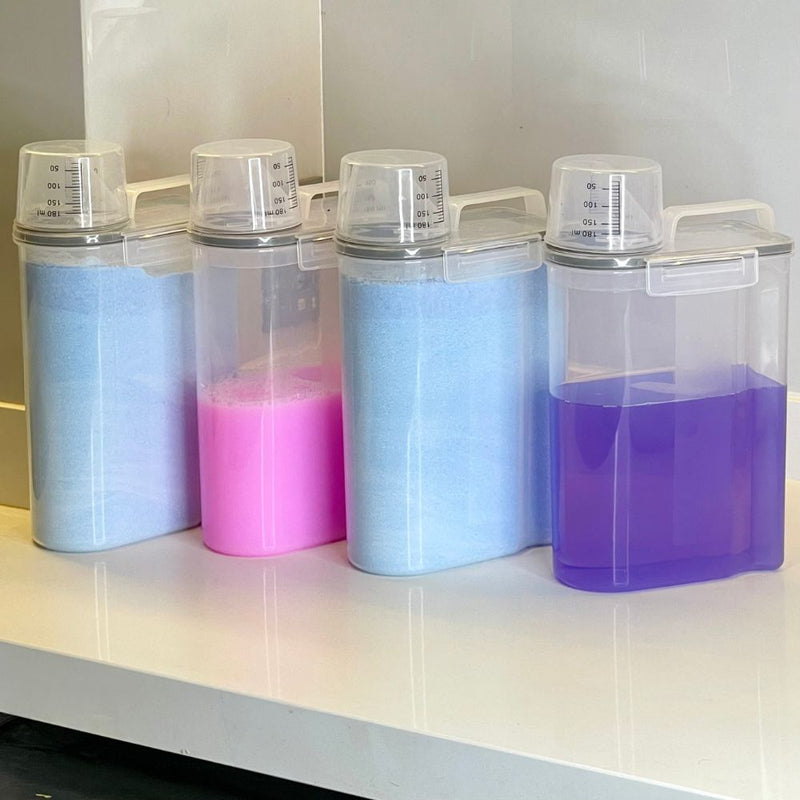 Kit 4 Pote Hermético com Copo Medidor Bico Dosador 2,5 Litros