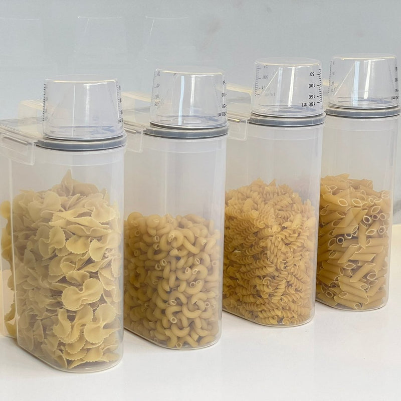 Kit 4 Pote Hermético com Copo Medidor Bico Dosador 2,5 Litros