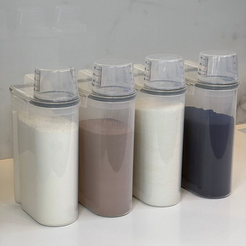 Kit 4 Pote Hermético com Copo Medidor Bico Dosador 2,5 Litros