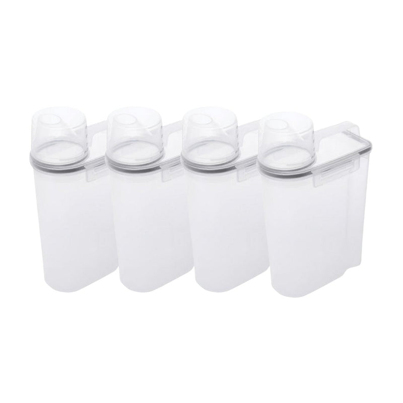 Kit 4 Pote Hermético com Copo Medidor Bico Dosador 2,5 Litros