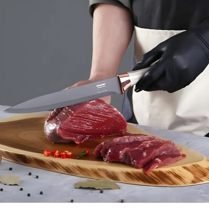 Kit Facas Churrasco Aço Antiaderente 7 Peças Premium