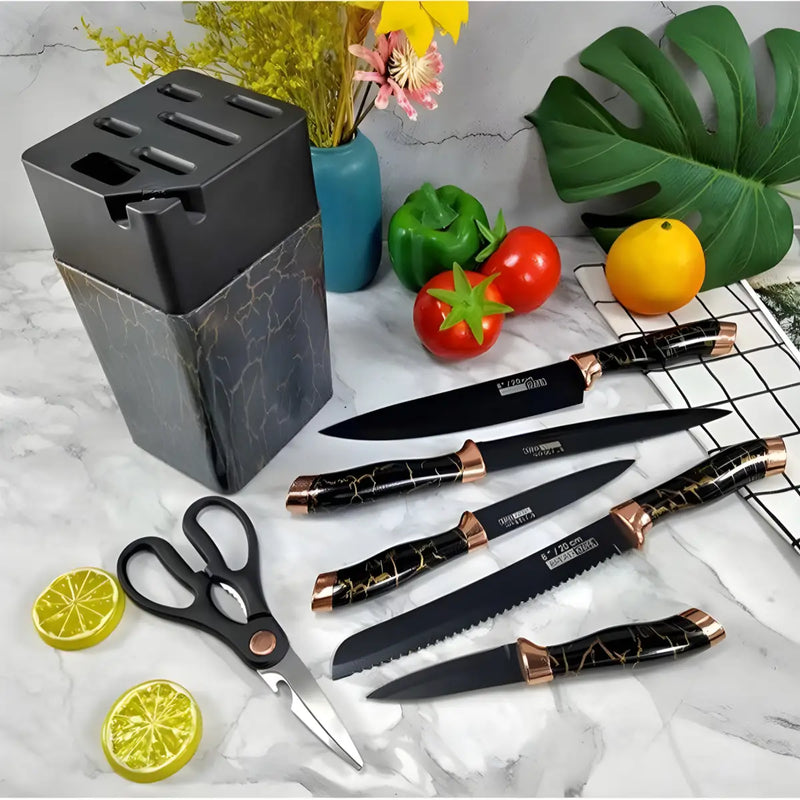 Kit Facas Churrasco Aço Antiaderente 7 Peças Premium